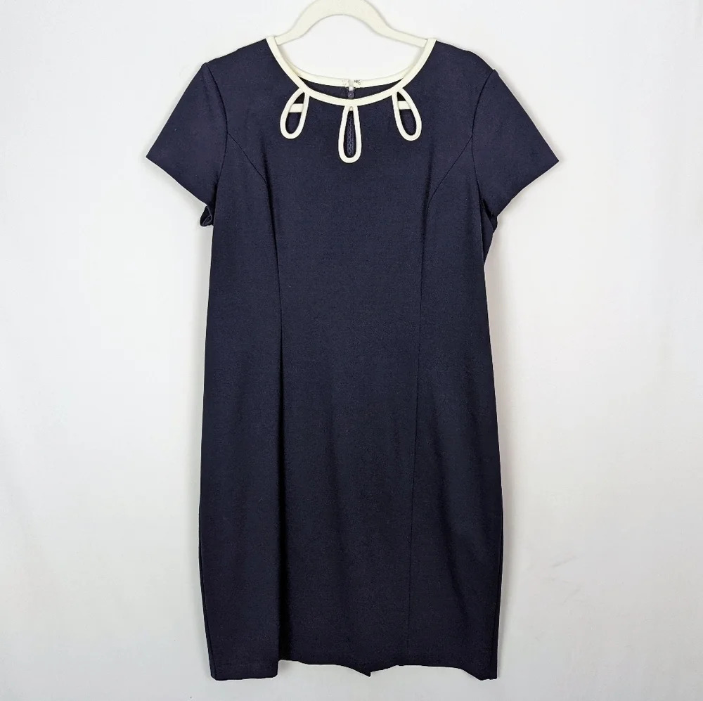 Talbots 12 French Trim Keyhole Detail Trim Seamed Sheath Knee Length Event Party